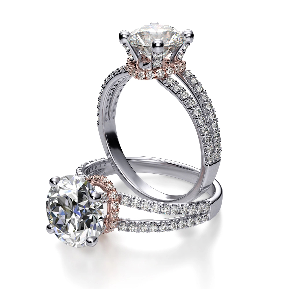1.86ct. Cushion cut Natural Diamond Double Halo Split Shank w/ Fancy Pink  Diamonds Engagement Ring (GIA Certified)