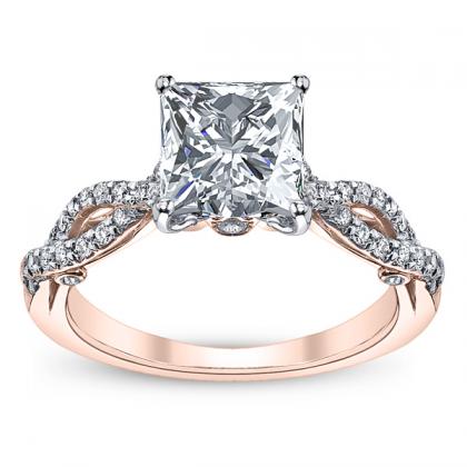 Rose Gold Princess cut Engagement Rings