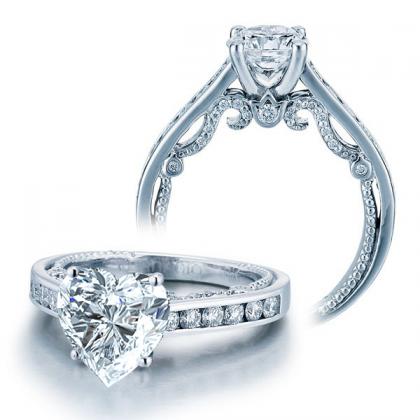 Filigree Heart Shape Engagement Rings