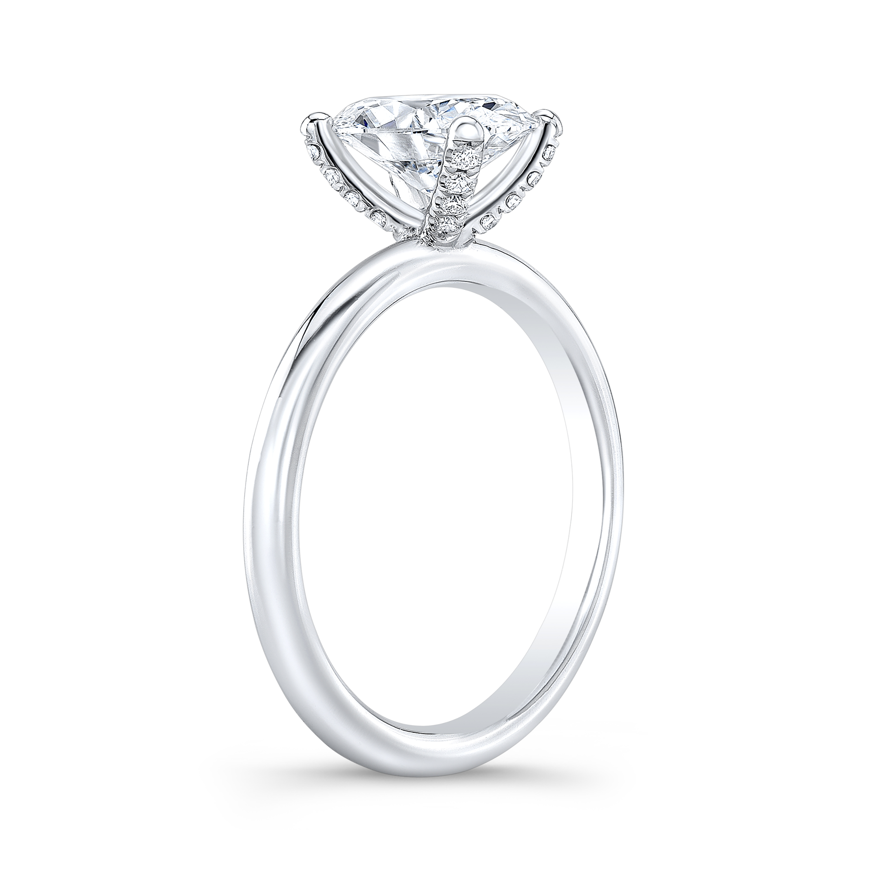 2 Carat Natural Diamond Solitaire Radiant Cut Engagement Ring in 14K White  Gold