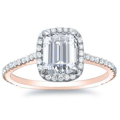 Rose Gold Emerald cut Engagement Rings