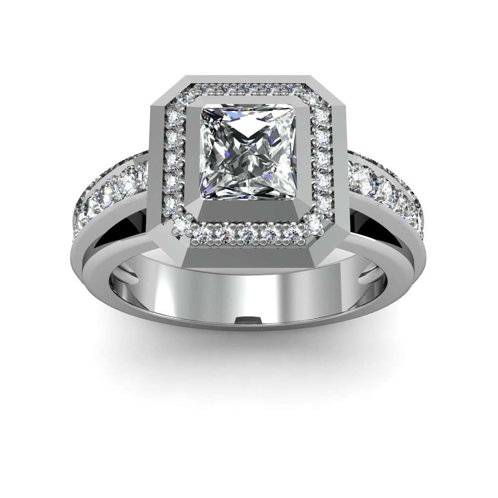 Cathedral Design Princess Cut Solitaire Engagement Ring - Pure Gems