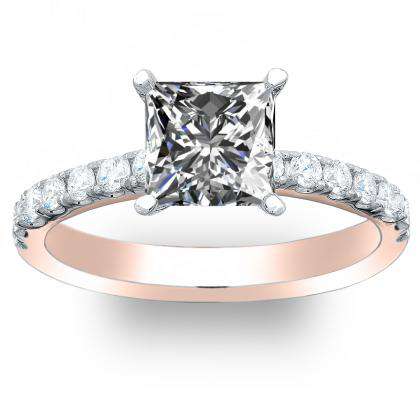 Rose Gold Princess cut Engagement Rings