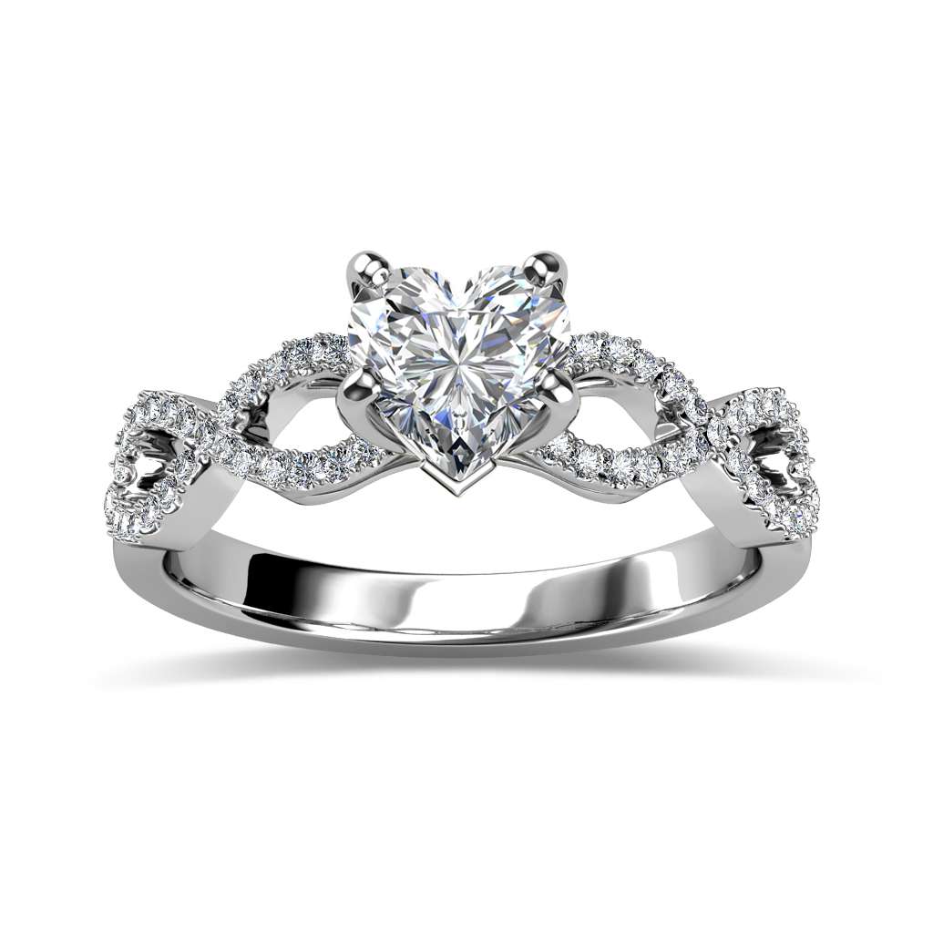 1 Carat Infinity Symbol Princess-Cut Diamond Engagement Ring