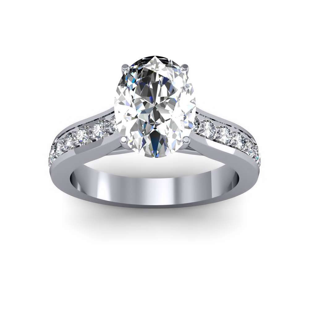 18ct White Gold & 3.01ct Oval Cut Diamond Ring – Matthew Ely Jewellery