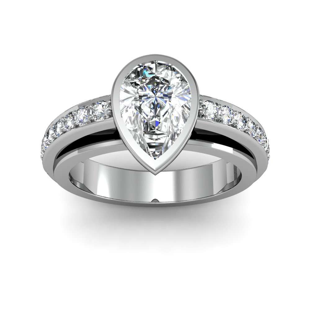 Bezel Set Pear Diamond Ring
