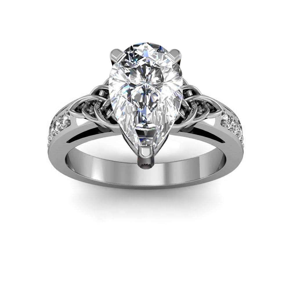 Celtic Engagement Ring Platinum Sapphire and Diamonds ENG9 - Doron Merav