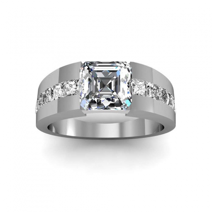 Tension Asscher cut Engagement Rings | Diamond Mansion