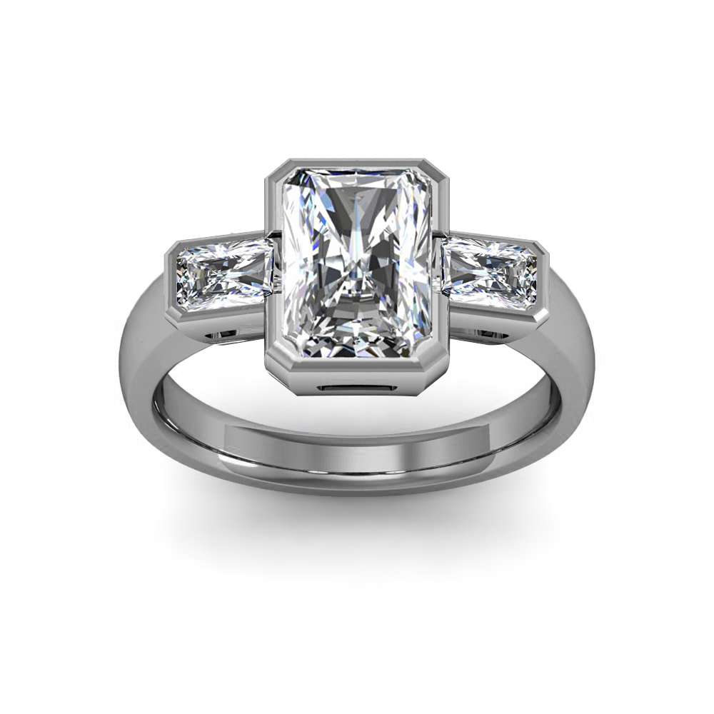 setting for radiant cut diamond ring