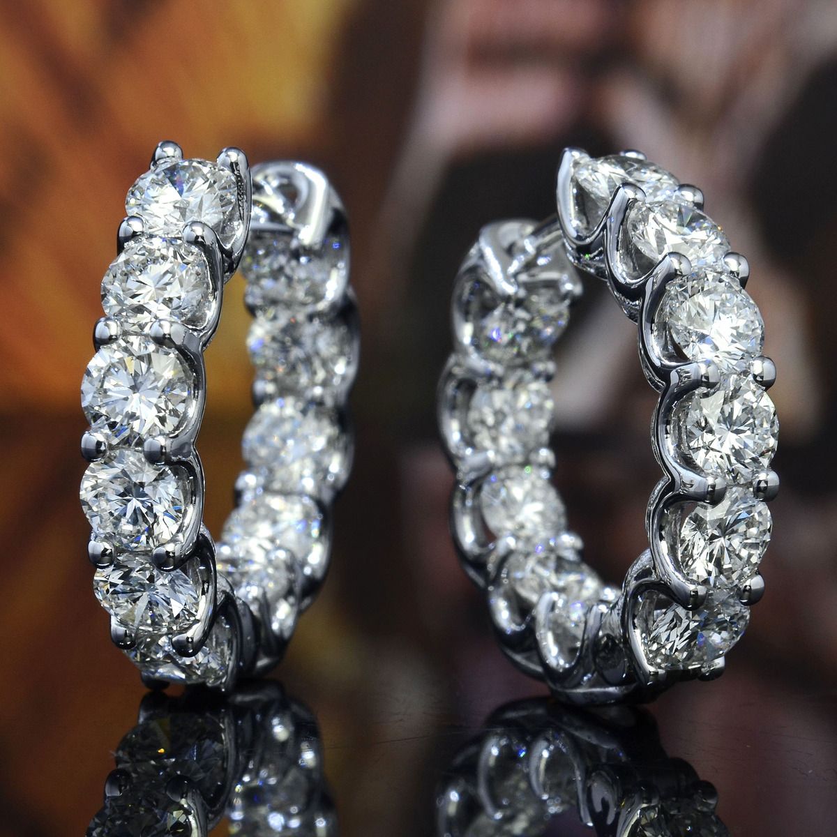 5 Carat Inside Out Diamond Hoop Earring | Diamond Mansion