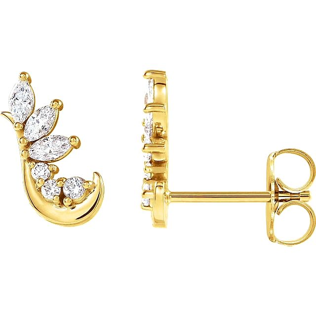 Gold Frilly Flower Diamond Earrings – GIVA Jewellery