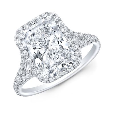 Rose Gold Radiant Cut Engagement Rings | Diamond Mansion