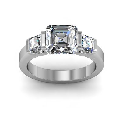 Tension Asscher Cut Engagement Rings | Diamond Mansion