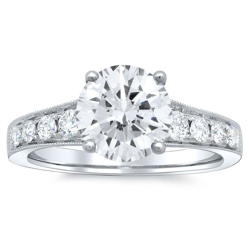 Pave Round Cut Diamond Engagement Ring 3D Diamond II (0.51 ct. tw.) MR0169U