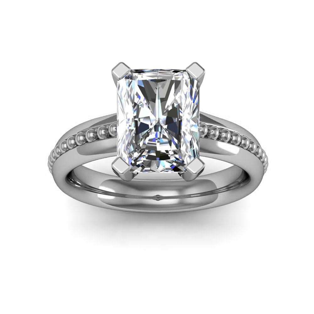 Cushion Cut 1 Carat Diamond Bezel Set Solitaire Engagement Ring
