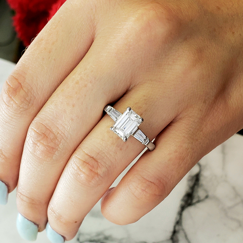 Buy 4 Carat Emerald Cut Solitaire Engagement Ring, Emerald Cut Engagement  Ring, Emerald Cut Ring, 4 Ct Solid 14k Moissanite Engagement Ring Online in  India - Etsy