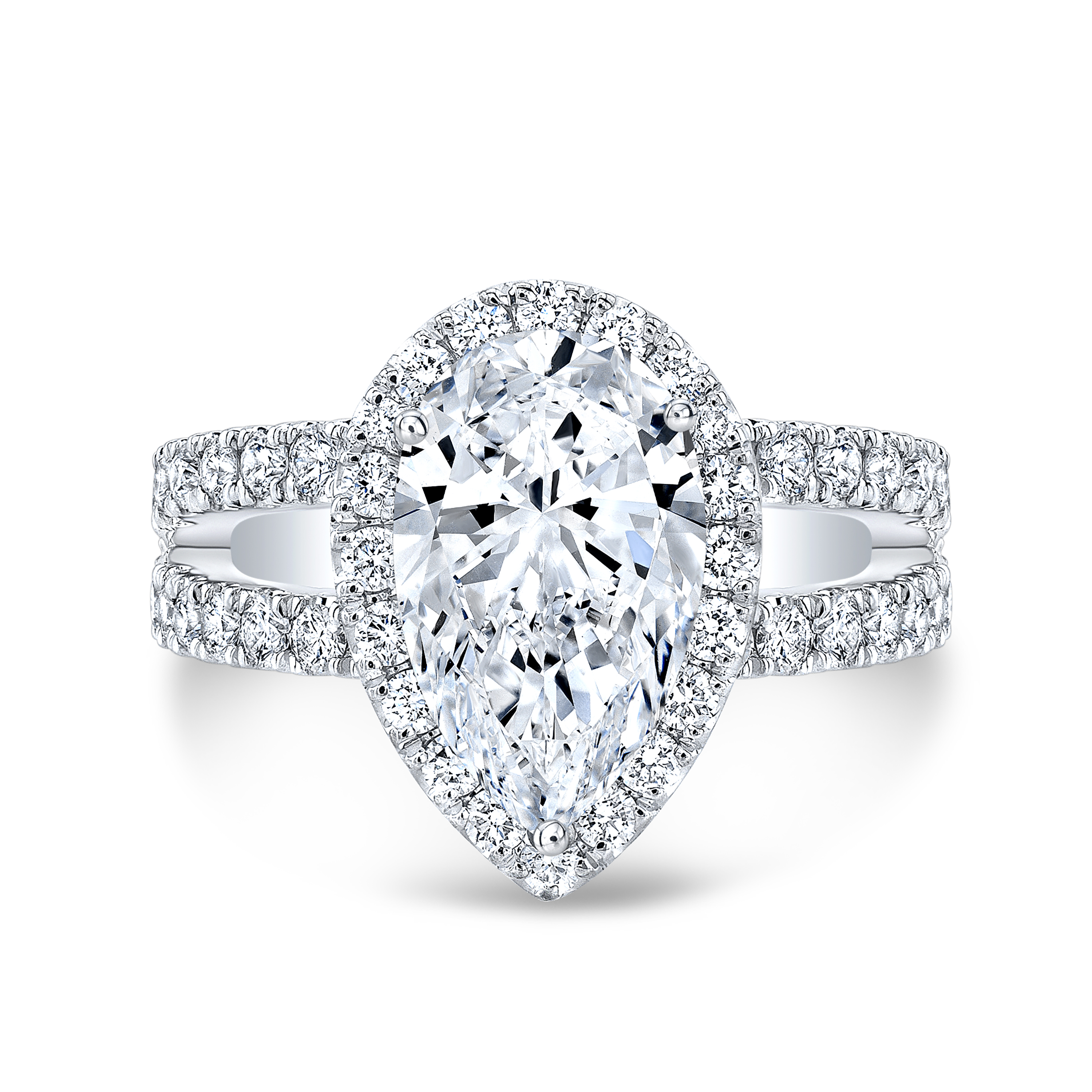 Pear Halo Engagement Rings