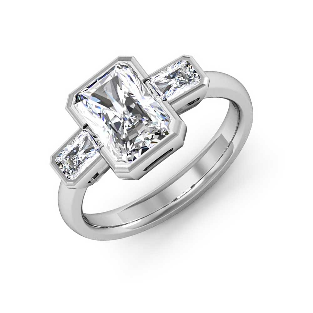 5 stone radiant cut diamond ring