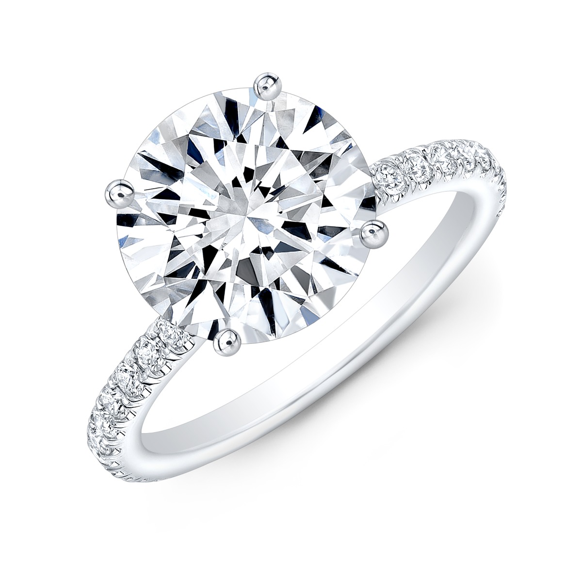 2.2ct. Emerald cut Natural Diamond U-Pave Diamond Engagement Ring (GIA ...